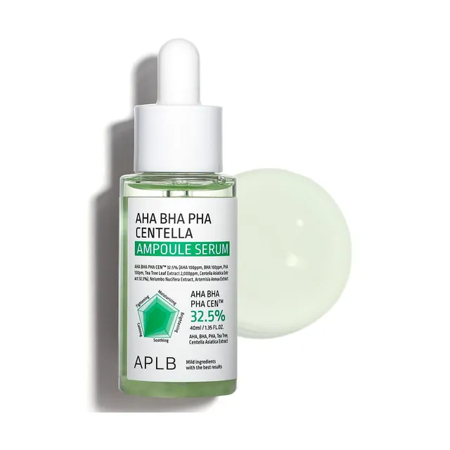 APLB-AHA-BHA-PHA-Centella-Ampoule-Serum-40mlGlowBD APLB AHA BHA PHA Centella Ampoule Serum 40ml - Image 1