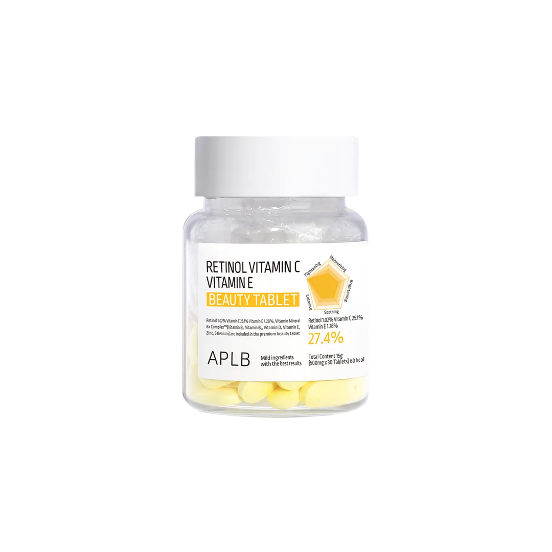 APLB Retinol Vitamin C Vitamin E Beauty Tablet 500mg x 30 Tablets APLB Retinol Vitamin C Vitamin E Beauty Tablet 500mg x 30 Tablets - Image 1