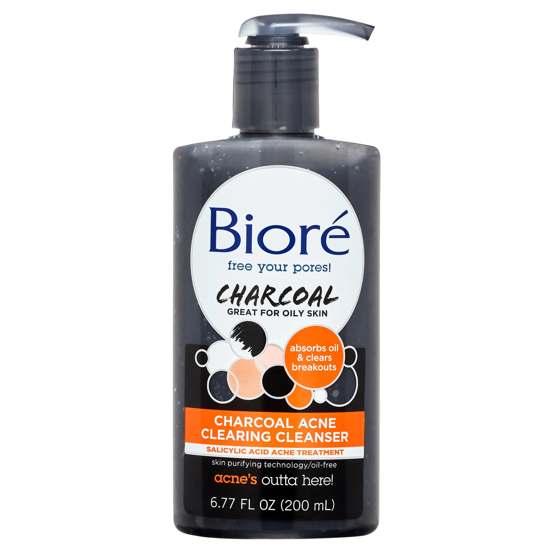 Biore-Charcoal-Acne-Clearing-Cleanser-200ml84886 Bioré Charcoal Acne Clearing Cleanser 200ml - Image 1