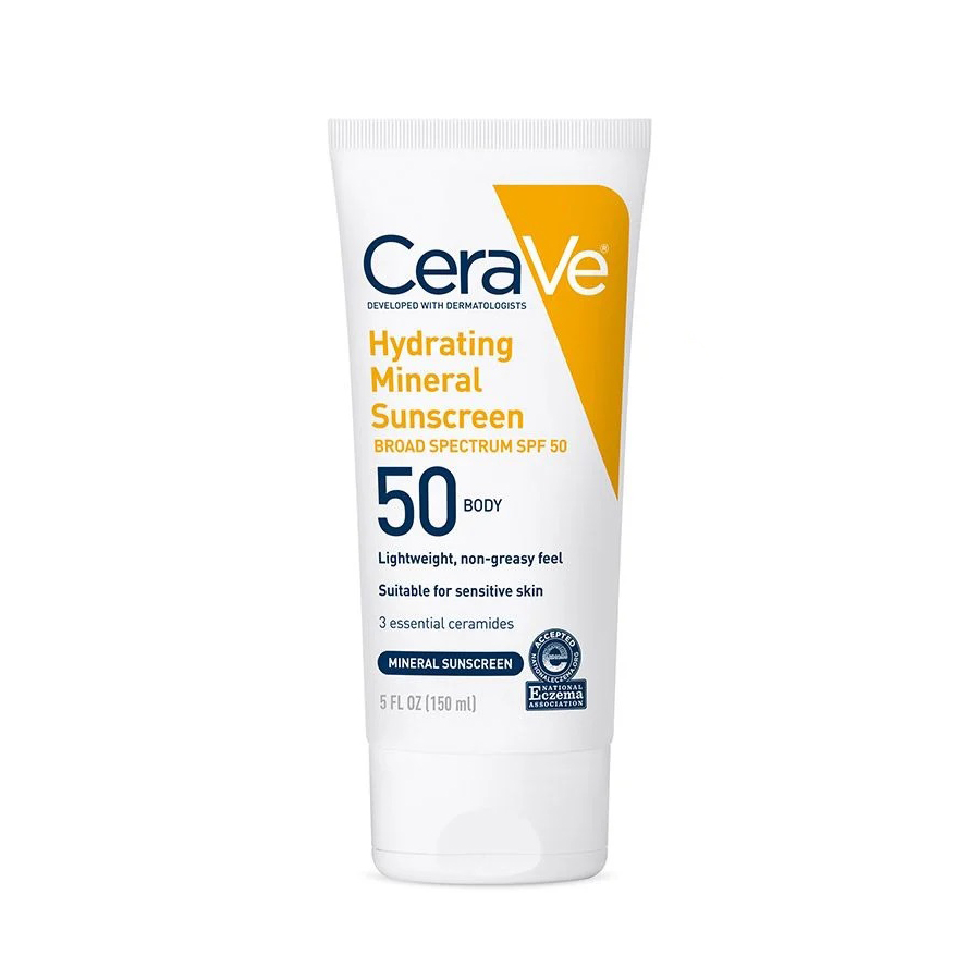 CeraVe-Hydrating-Mineral-Sunscreen-Broad-Spectrum-SPF-50150ml1_sku18505-1.jpg CeraVe Hydrating Mineral Body Sunscreen Broad Spectrum SPF 50 150ml - Image 1
