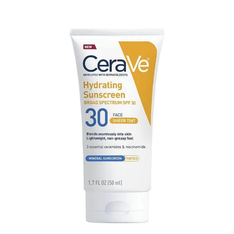 CeraVe-Hydrating-Sunscreen-Face-Sheer-Tint-SPF-30-50mlGlowBD CeraVe Hydrating Sunscreen Face Sheer Tint SPF 30 50ml - Image 1