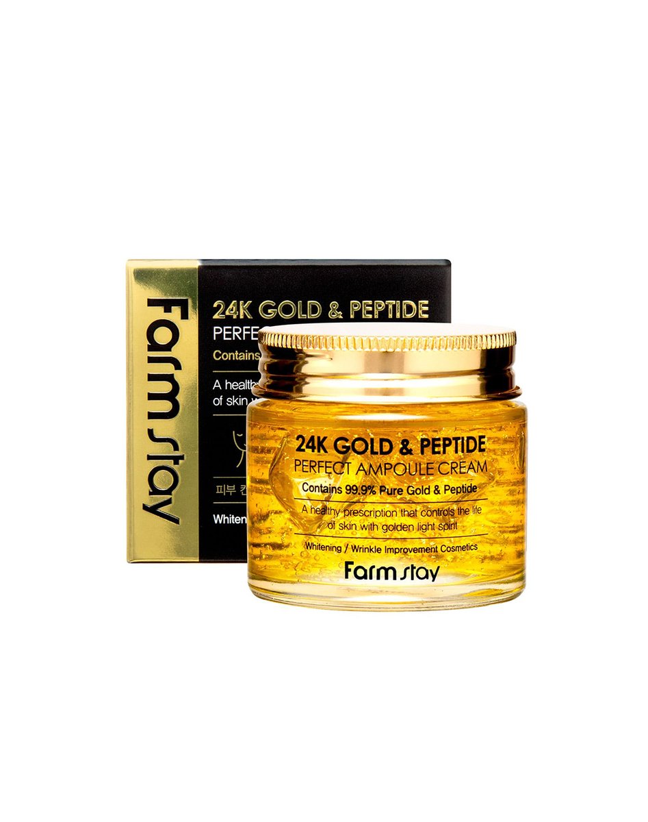 FARM-STAY-24K-Gold-Peptide-Perfect-Ampoule-Cream-80mlGlowBD Farmstay 24K Gold & Peptide Perfect Ampoule Cream 80ml - Image 1