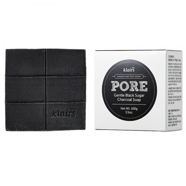 KLAIRS-Gentle-Black-Sugar-Charcoal-Soap-100gGlowBD Klairs Gentle Black Sugar Charcoal Soap 100g - Image 1