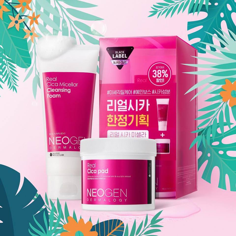 NEOGEN-Real-Cica-Pad-90-Sheets-Real-Cica-Micellar-Cleansing-Foam-setGlowBD NEOGEN Real Cica Pad 90 Sheets + Real Cica Micellar Cleansing Foam set - Image 1