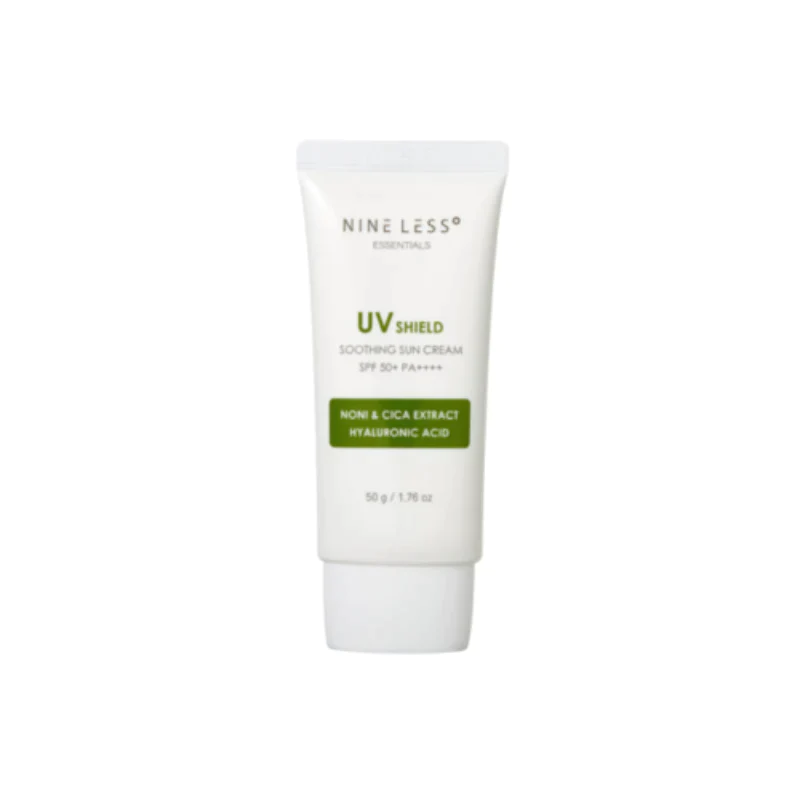 NINE-LESS-Essentials-UV-Shield-Soothing-Sun-Cream-SPF-50-PA-50gGlowBD NINELESS Essentials UV Shield Soothing Sun Cream SPF 50+ PA++++ 50g - Image 1