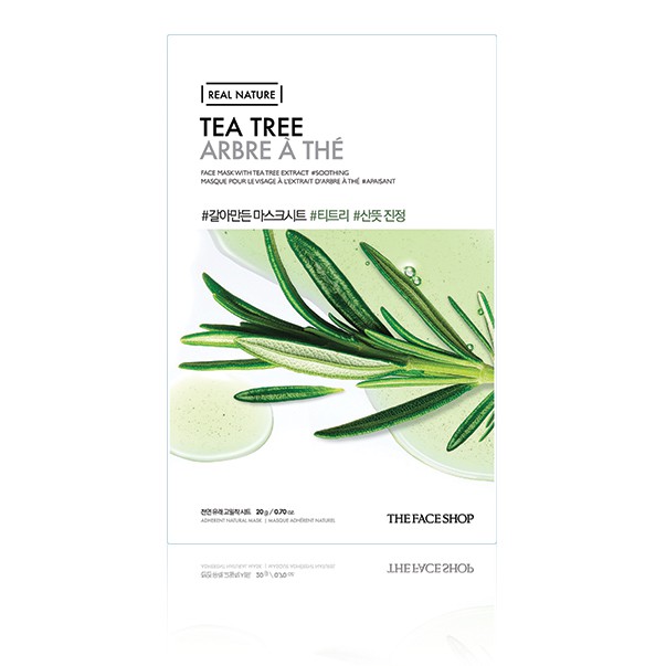 The-Face-Shop-REAL-NATURE-Face-Mask-Tea-TreeGlowBD The Face Shop REAL NATURE Face Mask Tea Tree 20g - Image 1