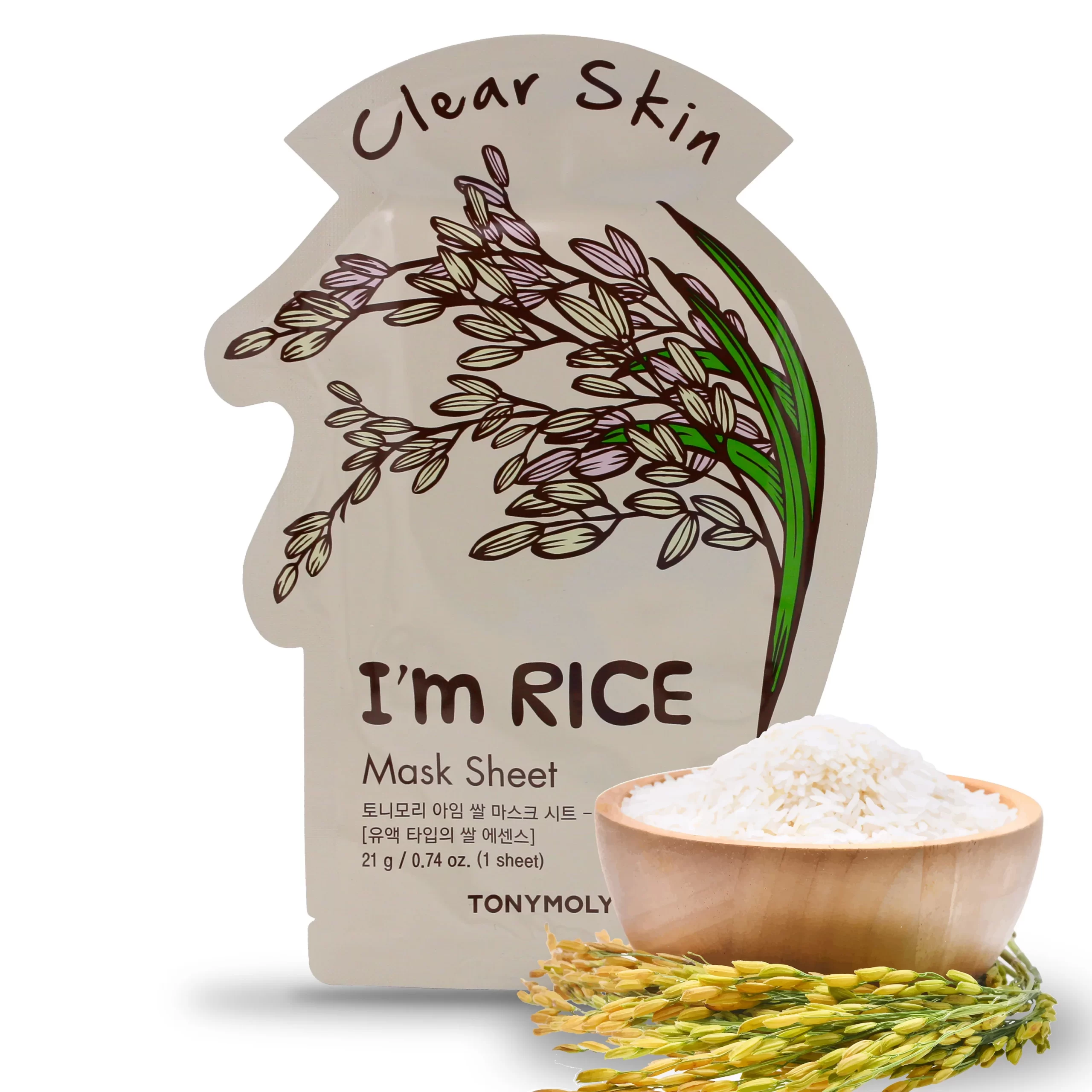 Tonymoly-Im-Rice-Sheet-Masks-Clear-Skin-21gGlowBD Tonymoly I'm Rice Sheet Masks - Clear Skin 21g - Image 1