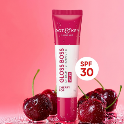 DOT & KEY Gloss Boss Vitamin C+E Tinted Lip Balm with SPF 30 - Cherry Pop 12g