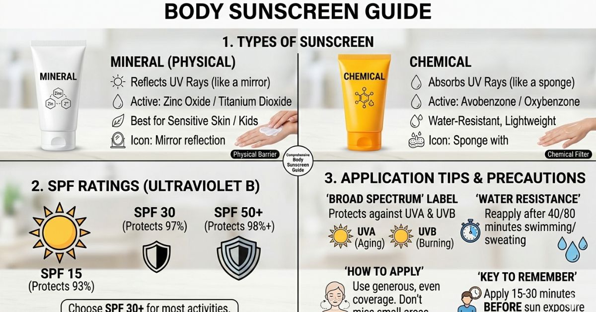 body sunscreen guide