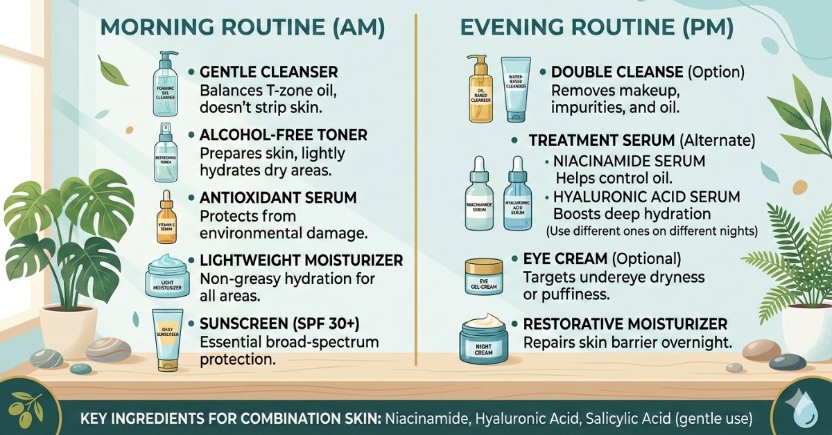 combination skin routine