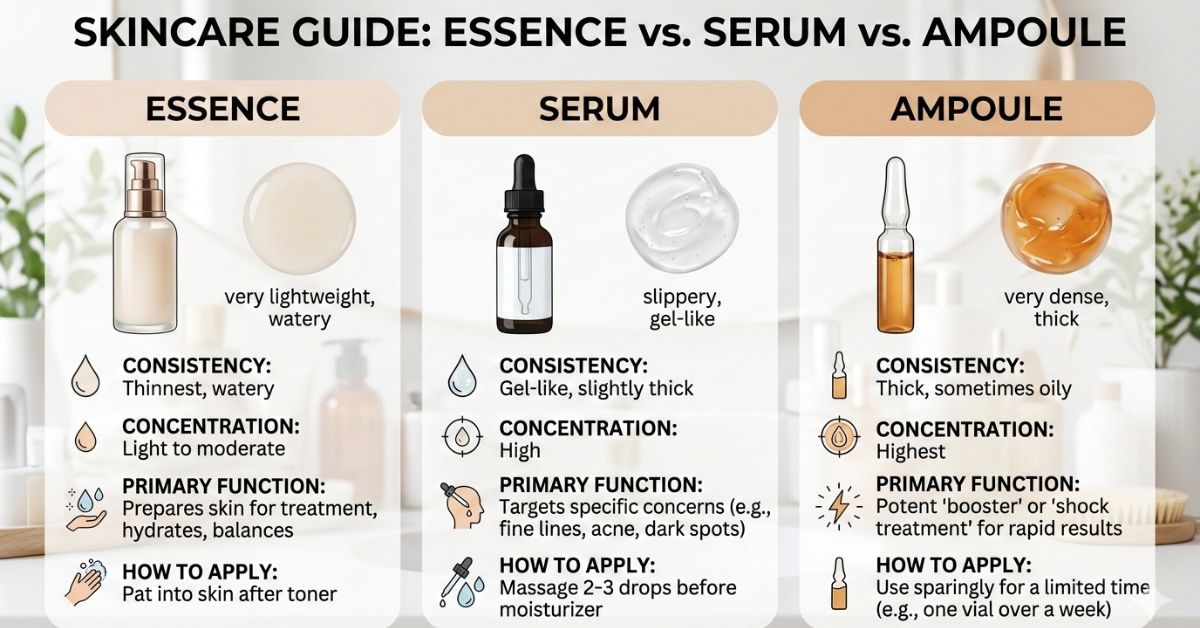 serum vs essence vs ampoule