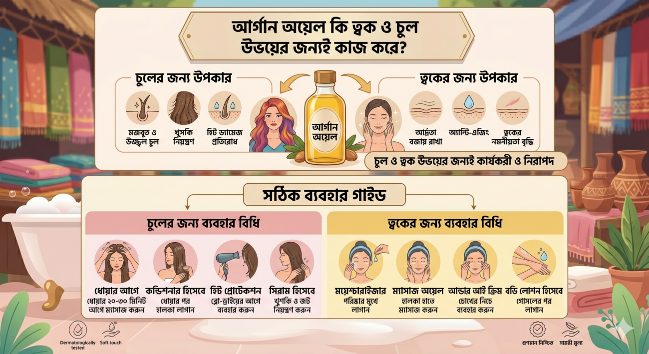আর্গান অয়েল কি ত্বক ও চুল উভয়ের জন্যই কাজ করে