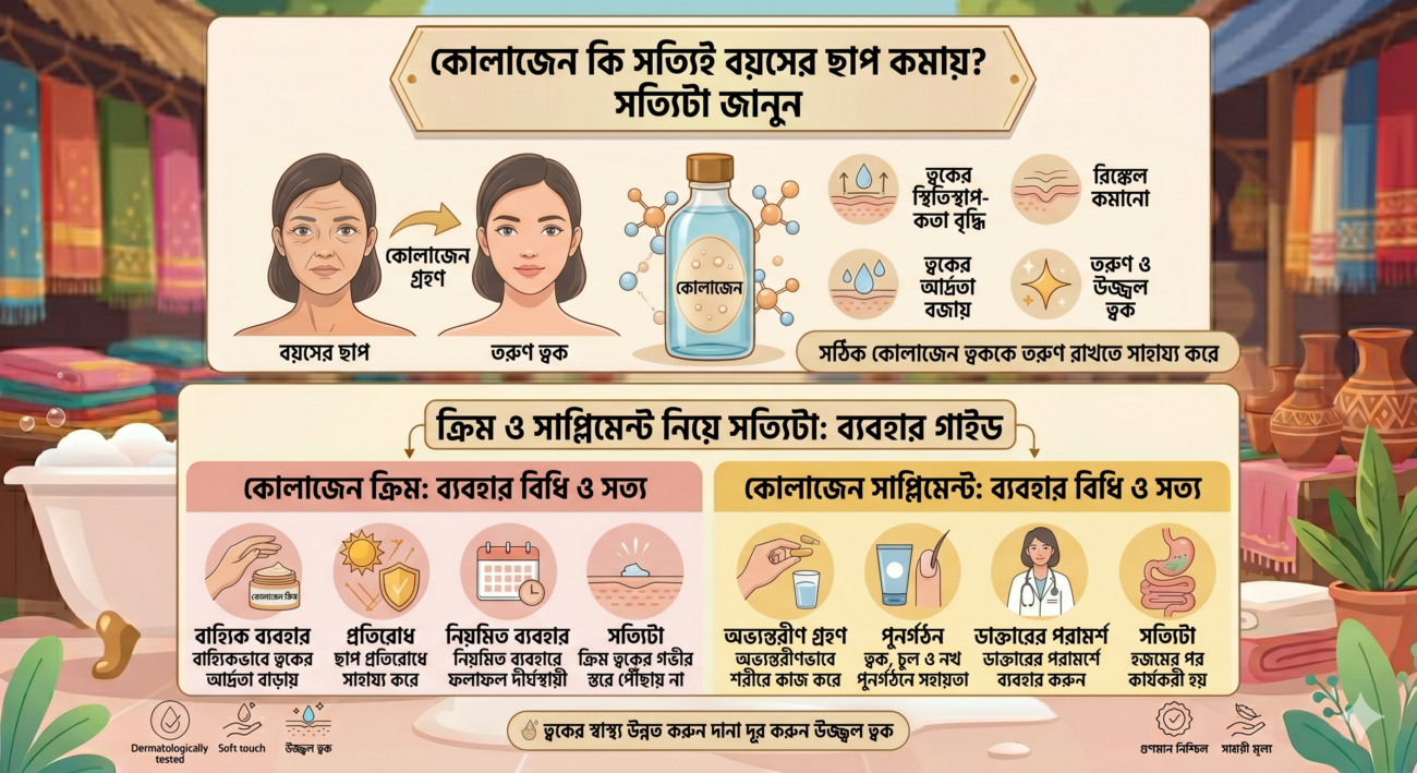 কোলাজেন কি সত্যিই বয়সের ছাপ কমায় ক্রিম ও সাপ্লিমেন্ট নিয়ে সত্যিটা