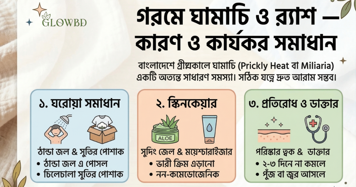 গরমে ঘামাচি ও র‍্যাশের সমাধান
