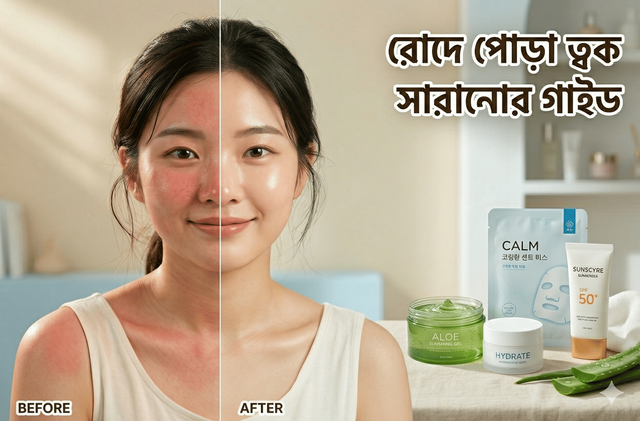 রোদে পোড়া ত্বক সারানোর গাইড