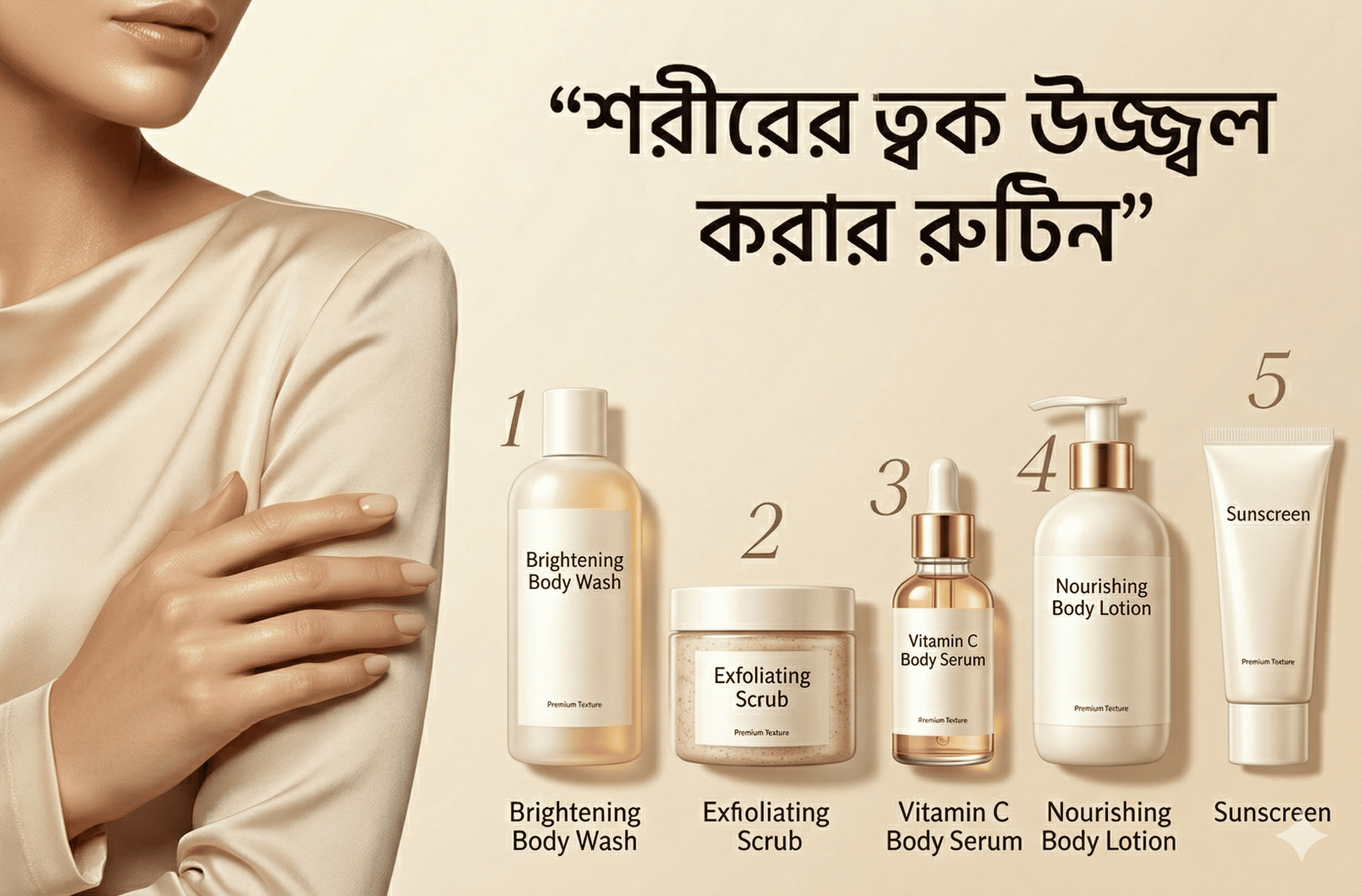 শরীরের ত্বক উজ্জ্বল করার রুটিন