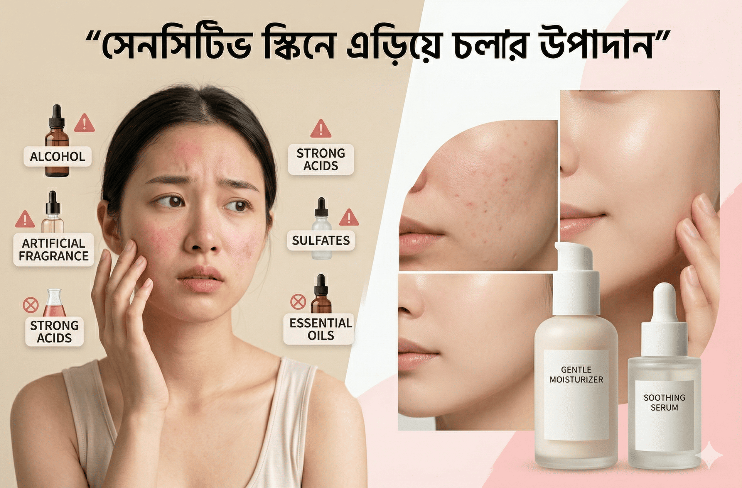 সেনসিটিভ স্কিনে এড়িয়ে চলার উপাদান