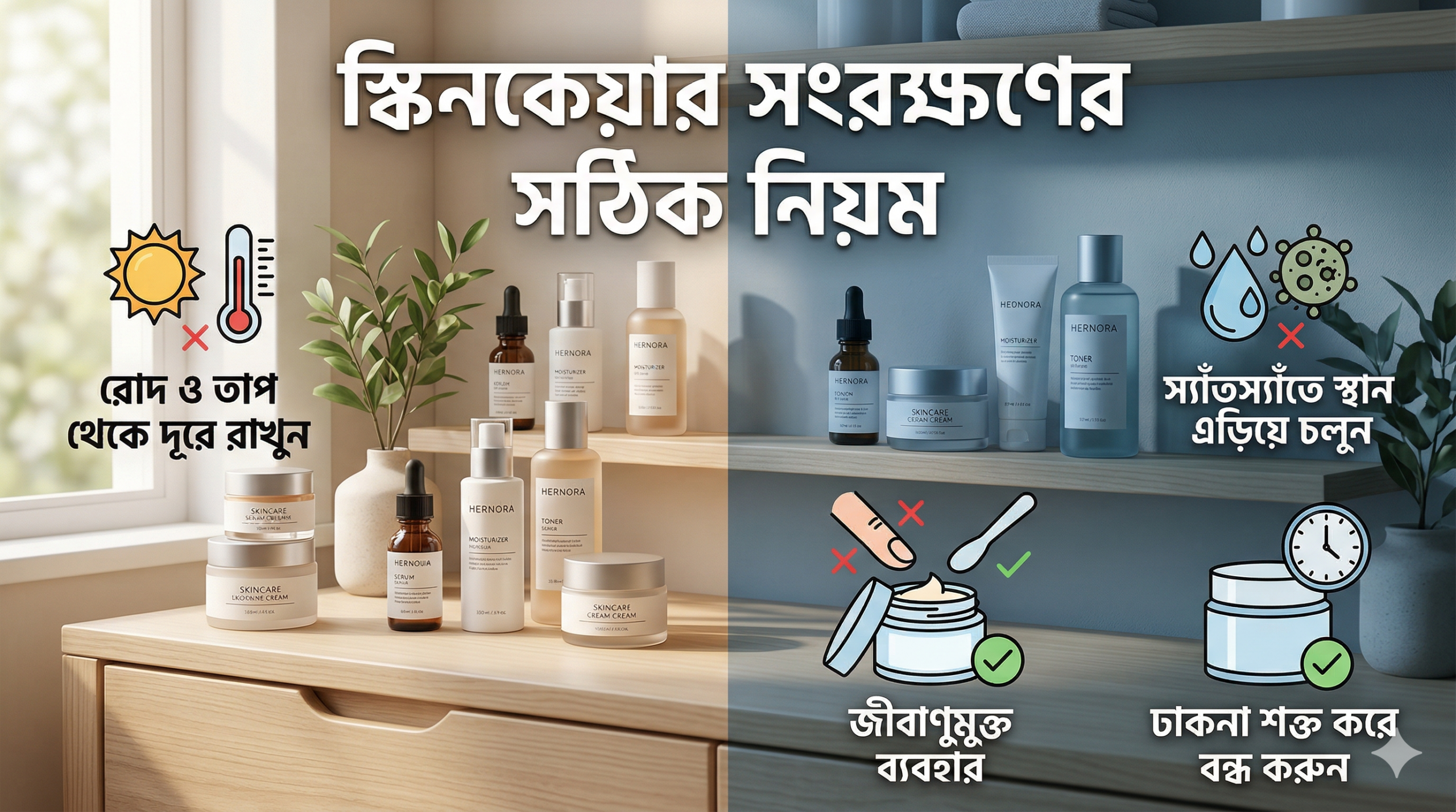 স্কিনকেয়ার সংরক্ষণের সঠিক নিয়ম