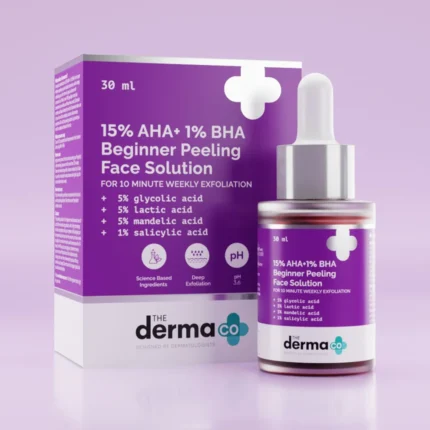 The Derma Co 15% AHA + 1% BHA Beginner Face Peeling Solution (30ml)